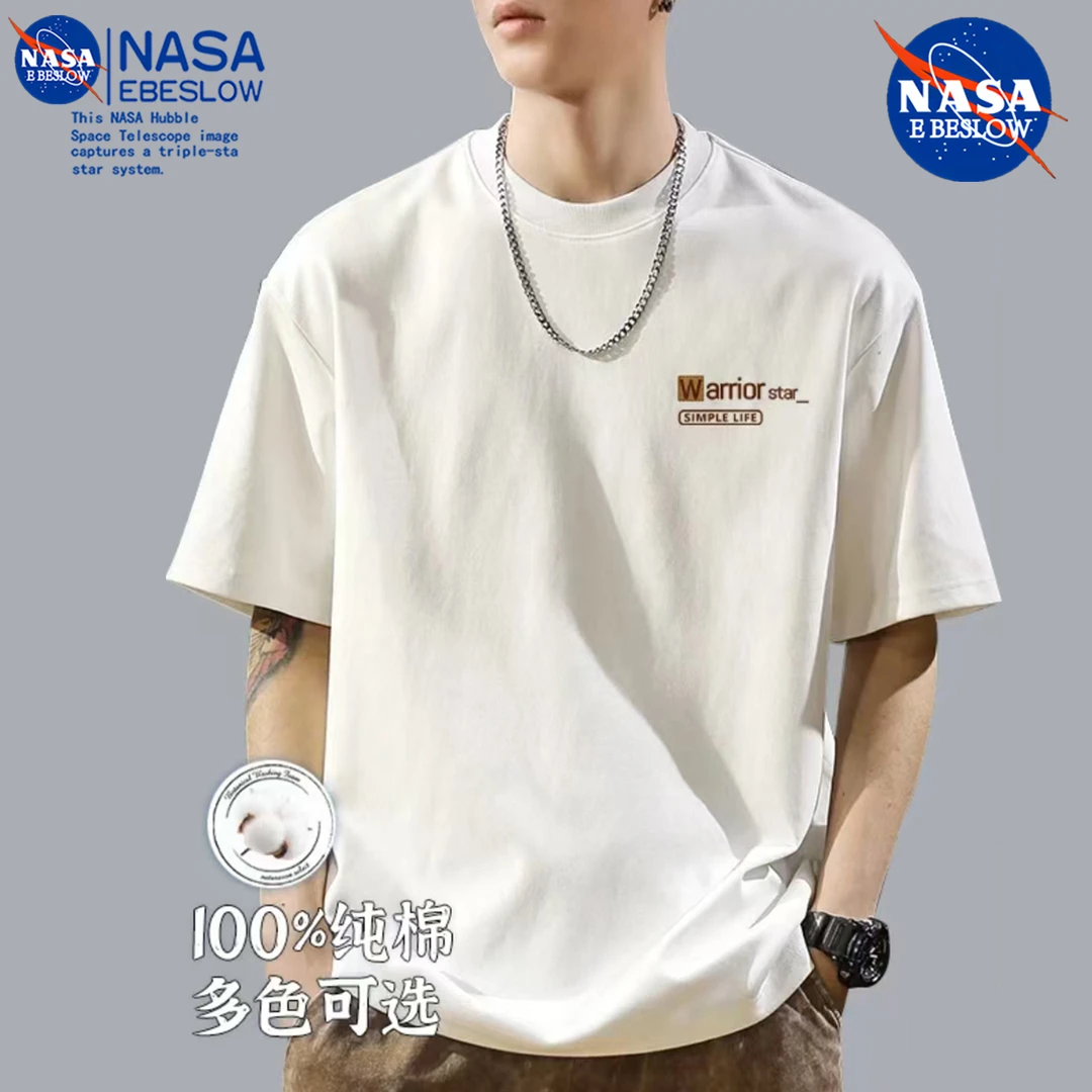 NASA联名[棉]潮牌男女同款半袖夏季休闲T恤时尚百搭短袖打底