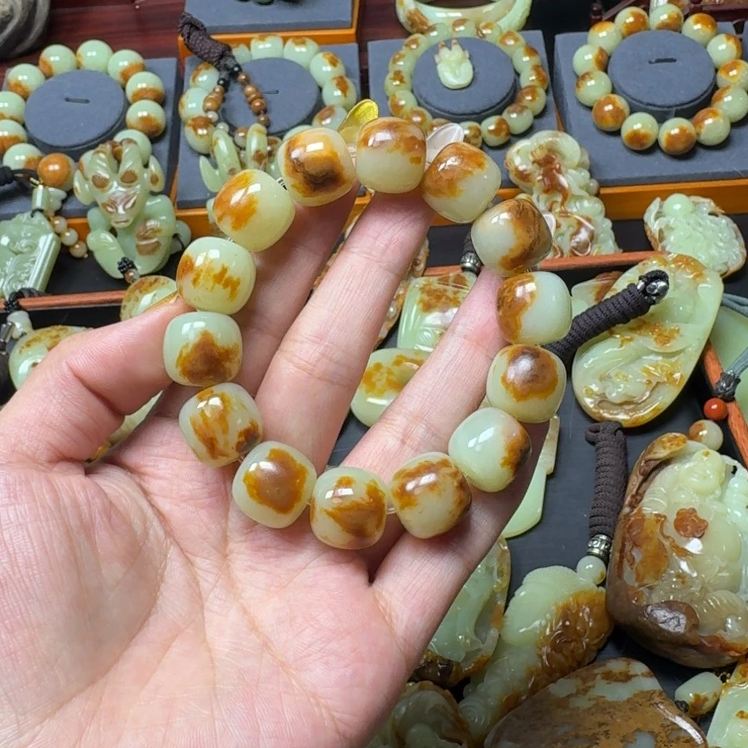 别***呀岫岩河磨玉（透闪石质玉）未镶嵌手链