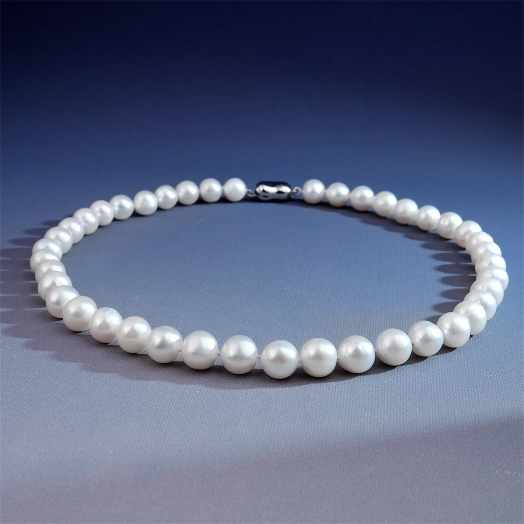 10-11mm揽月A522 无核S925银淡水珍珠项链百搭45cm
