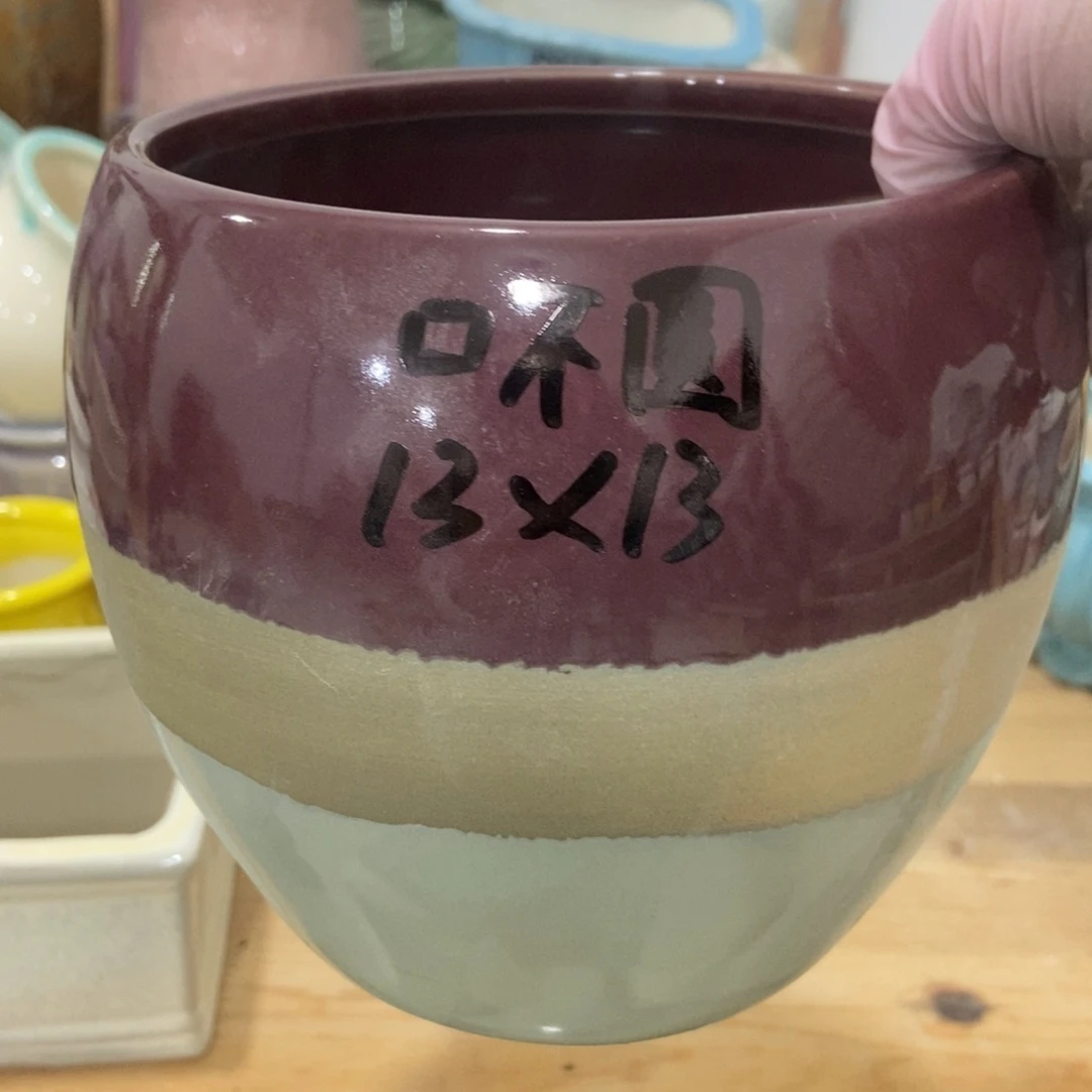 红陶高温陶瓷花盆