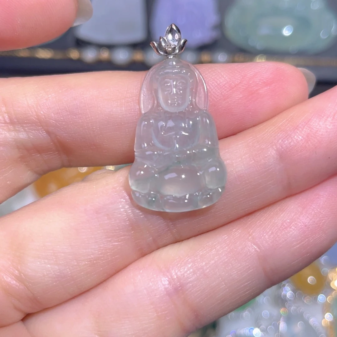 颈饰18K金镶嵌翡翠翡翠