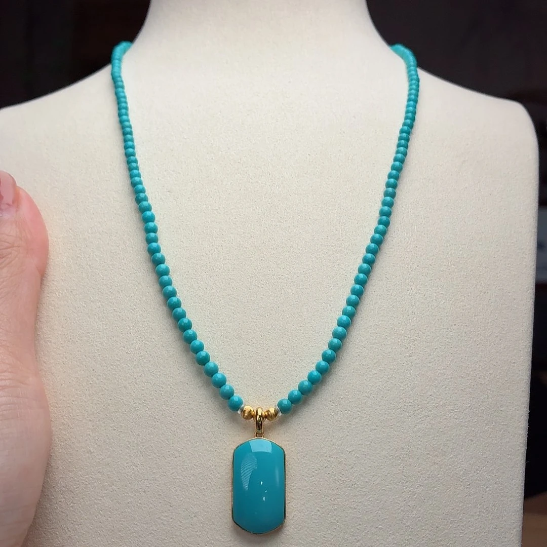 绿松石18K金镶嵌珠宝奇石