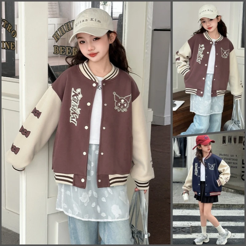 女童棒球服春秋装2025新款儿童洋气女大童学院风时髦休闲棒球服潮