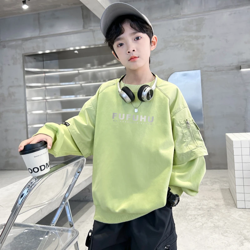 男童卫衣春装洋气6-12岁中大童帅气舒适炸街打底衫儿童上衣男孩潮