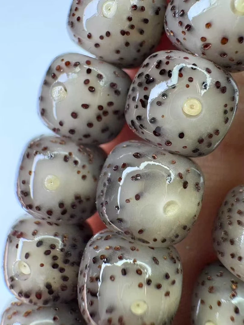 【奶奶灰糯冰爆透星点货】星月菩提7X8桶透到看见星点结构