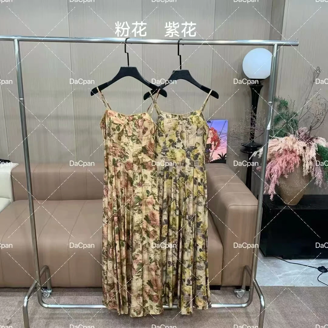 DACPAN-“画报玫瑰”重工印花吊带连衣裙  2025/盼·25032812