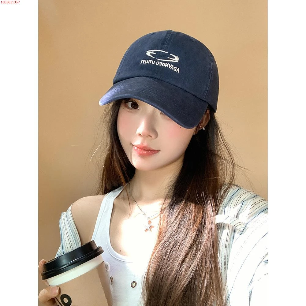 韩系字母刺绣棒球帽女春夏季大头围百搭帽子宽帽檐显脸小鸭舌帽潮