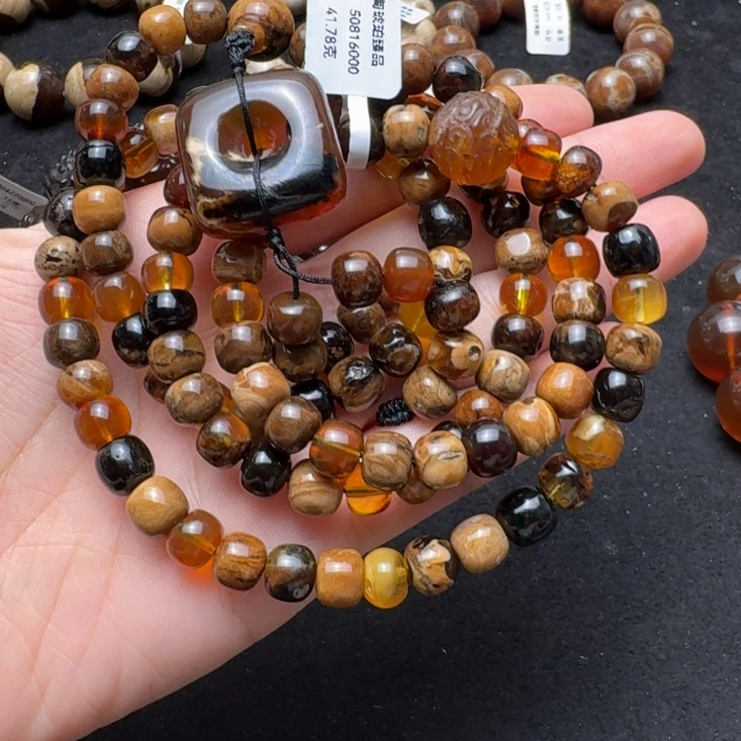 未镶嵌琥珀珠宝奇石8mm老型多宝
