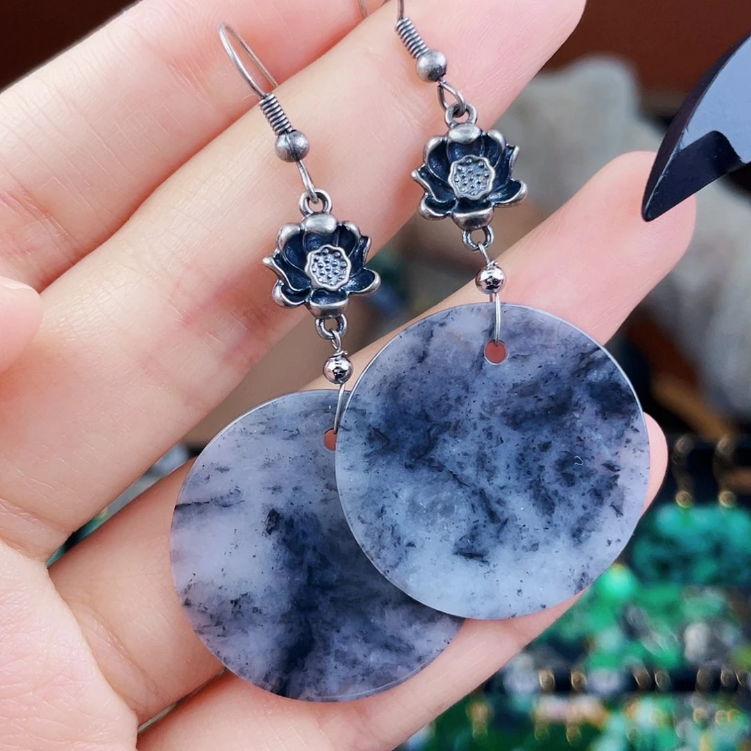 翡翠未镶嵌耳饰饰品