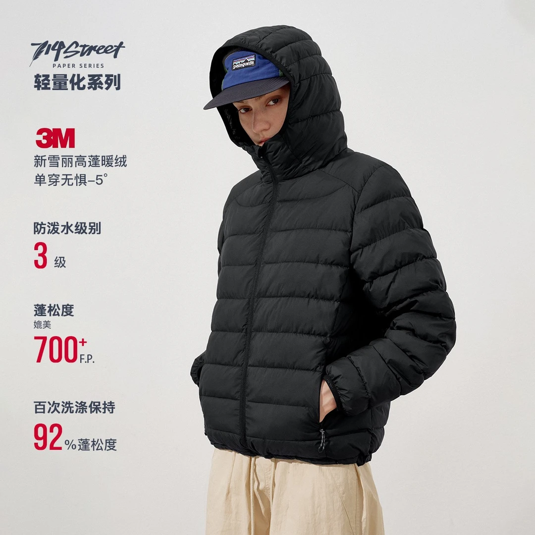 714street 3M新雪丽暖绒排骨棉服2025秋冬新款防水连帽外套521853