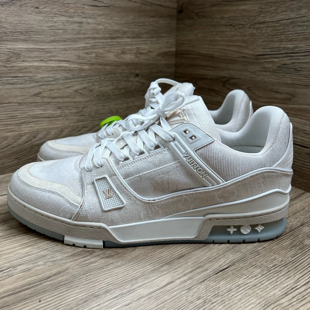 99新 LouisVuitton/路易威登 Trainer 白牛仔板鞋 99新/原盒防尘