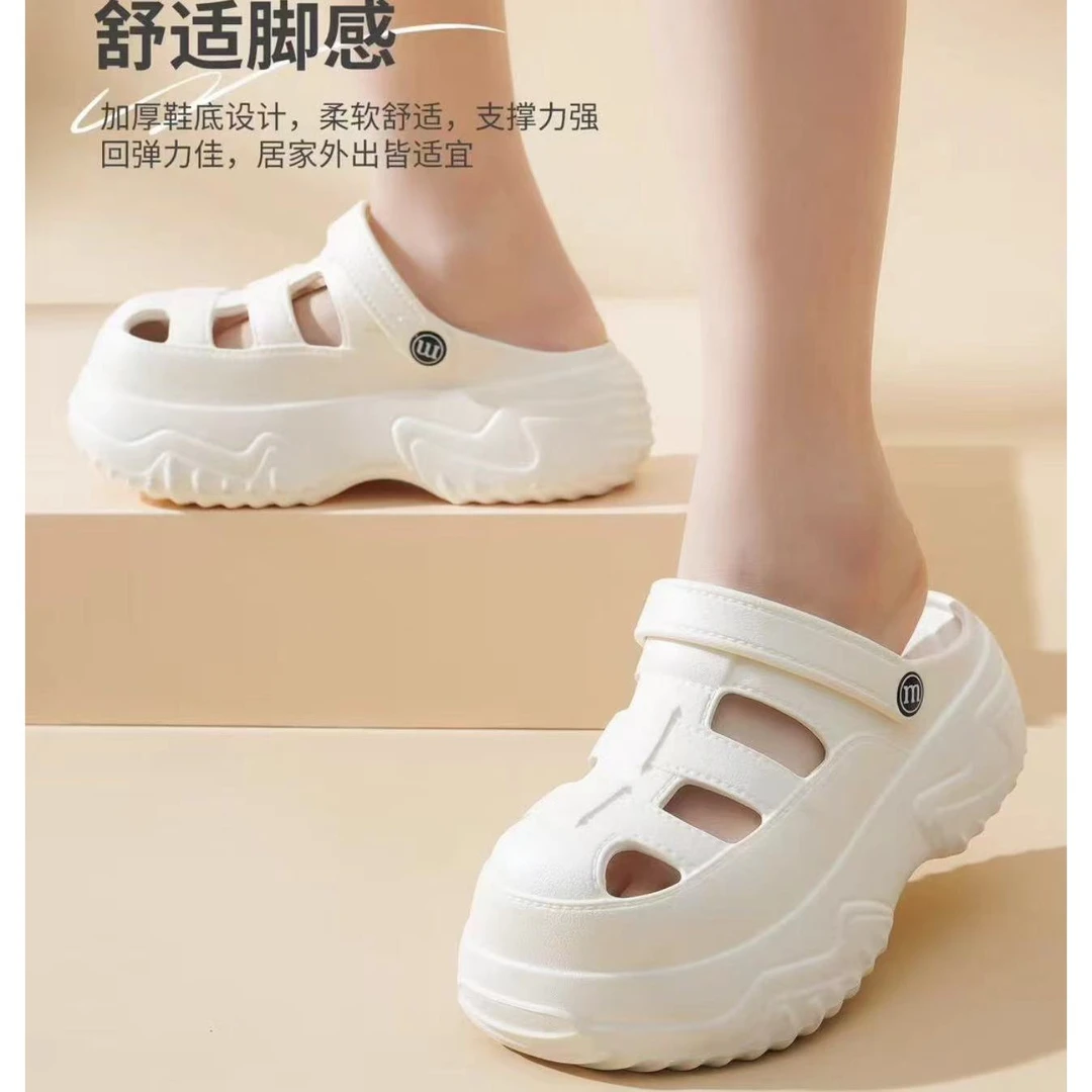 1029净面美拉德罗马沙滩鞋两穿增高洞洞鞋高跟洞洞鞋EVA