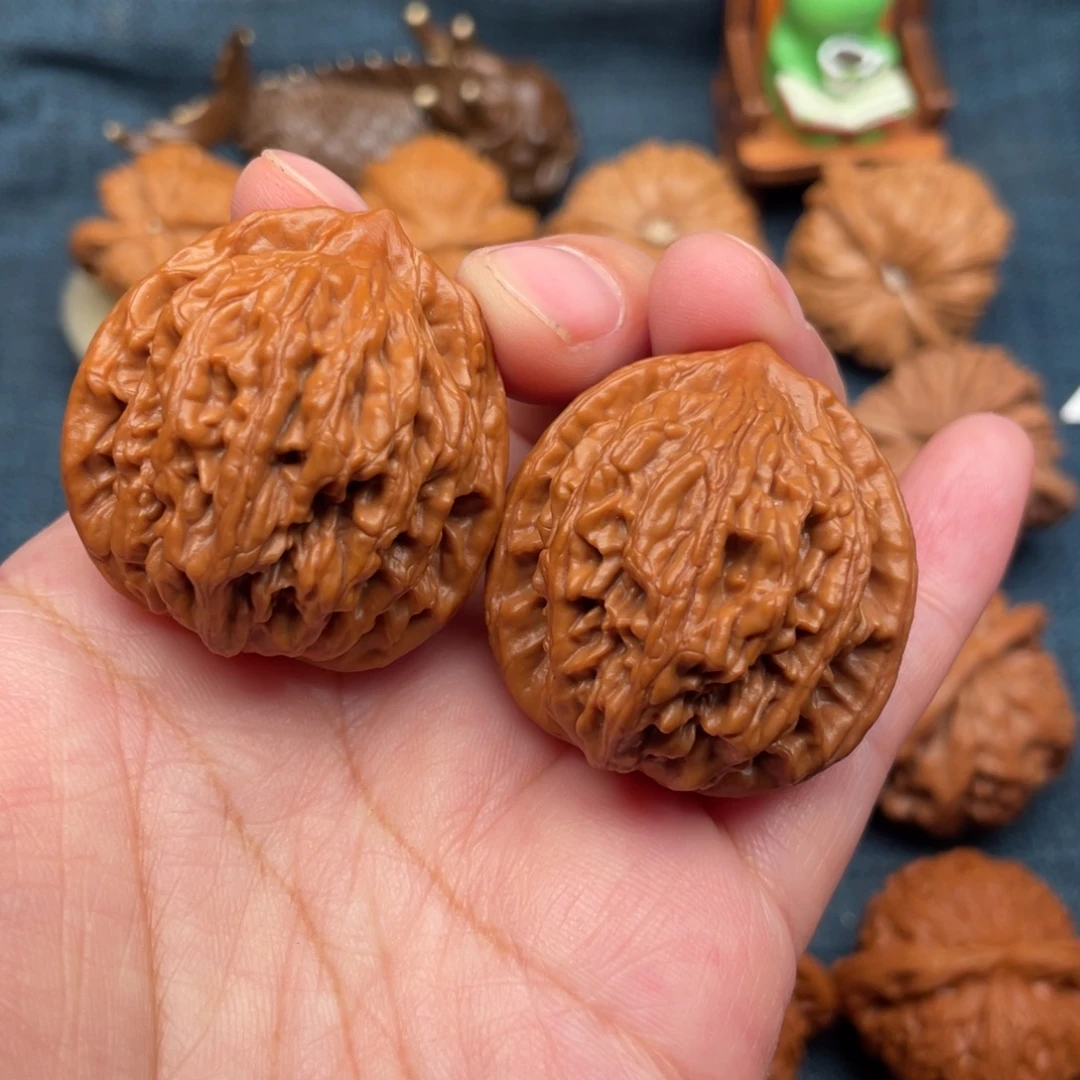 把件文玩核桃36麦穗虎头全品