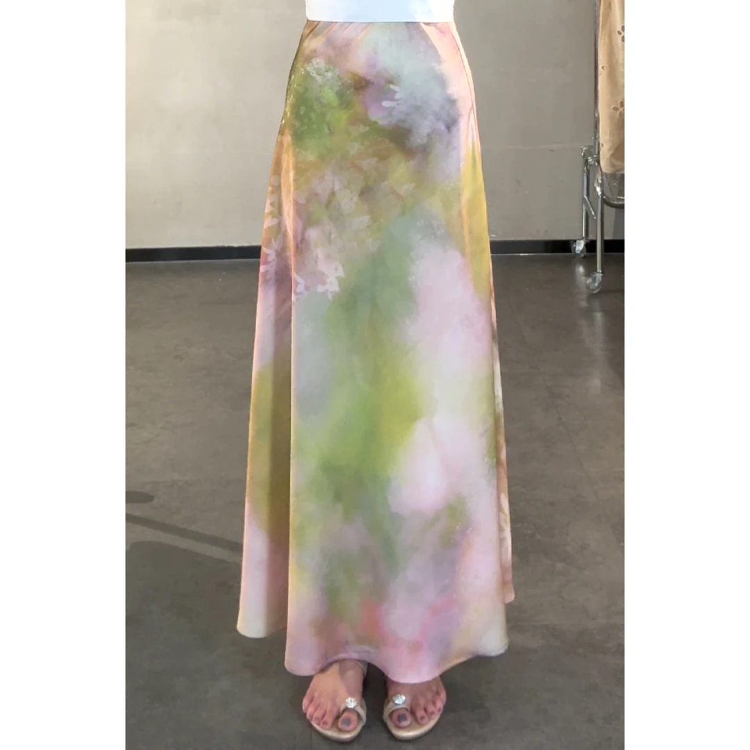 旻旻家夏季新款晕染慵懒风收腰显瘦洋气裙子女(70356)