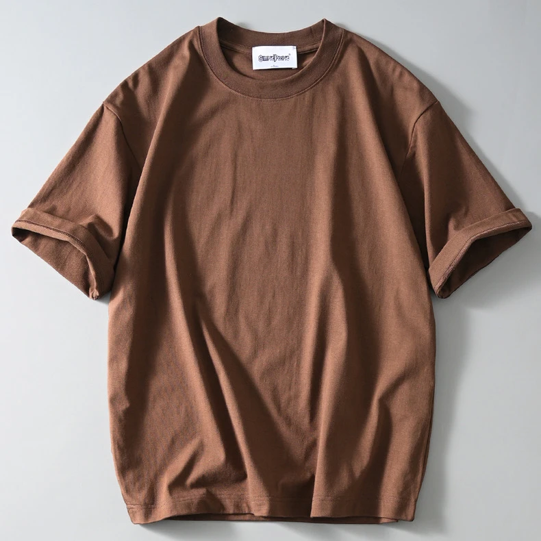男士潮流休闲T恤大码百搭半袖重磅简约文艺