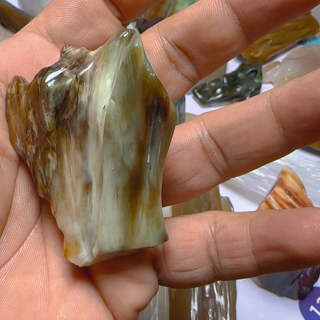 硅化玉未镶嵌手把