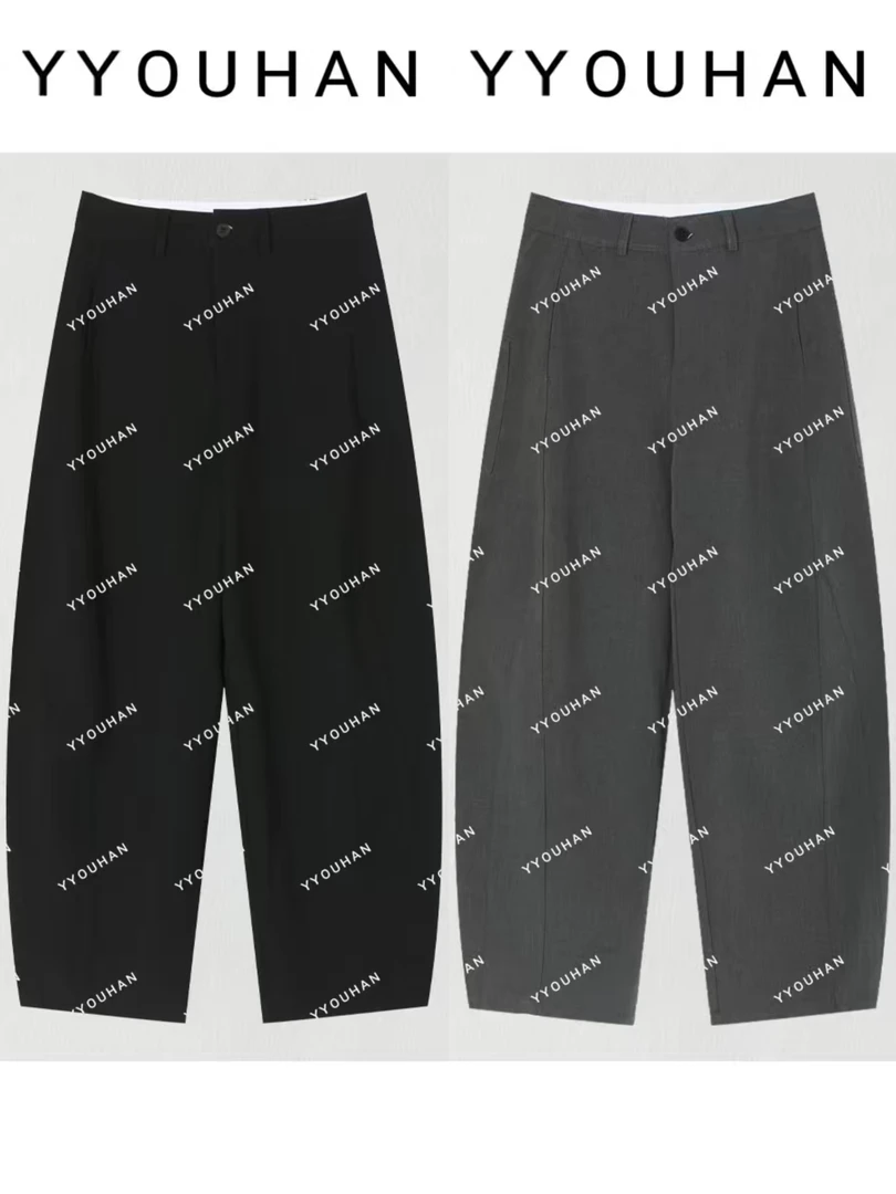 月月 2025新款显瘦百搭高腰西装裤慵懒风宽松休闲长裤 2508C4480