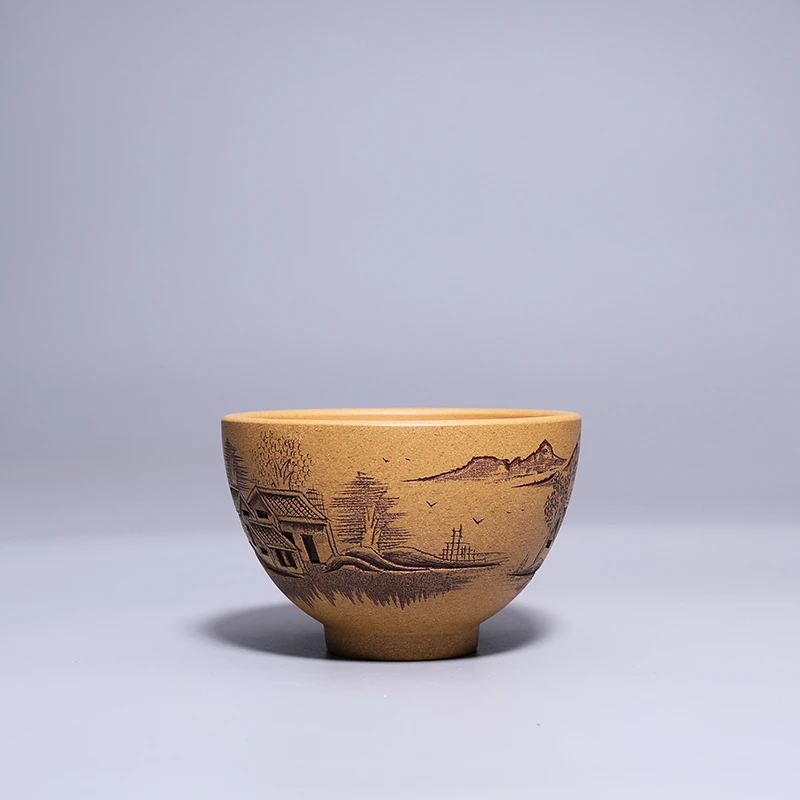 宜兴紫砂小杯大茶碗段泥江南小镇