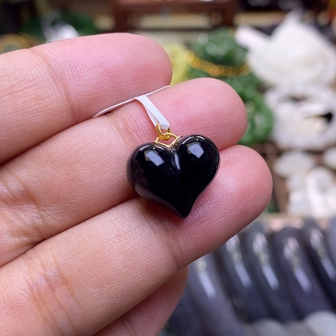 和田玉未镶嵌颈饰收藏级烟紫帝王紫老矿料高冰金镶屁桃吊坠