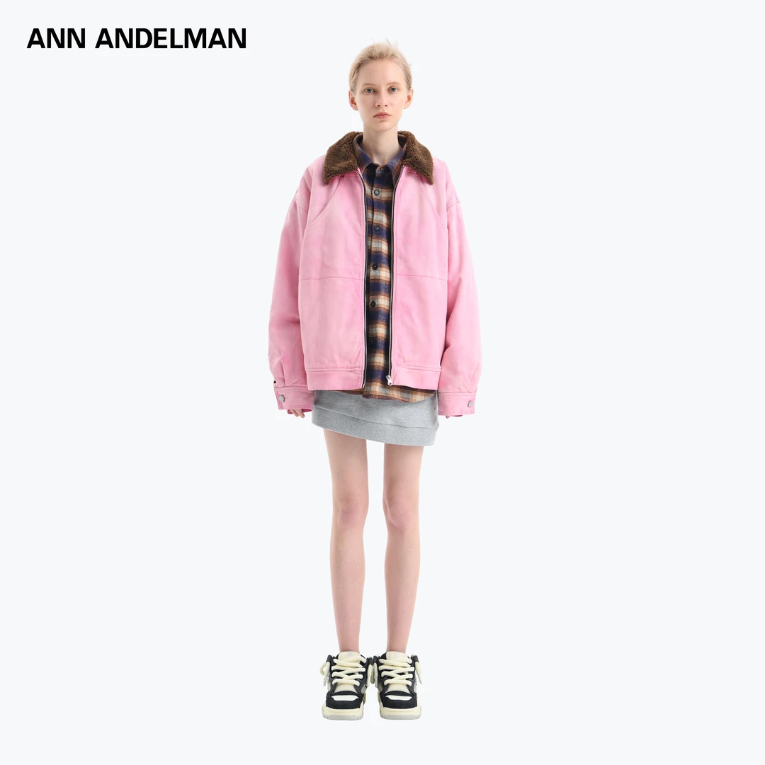 【商场同款】ANN ANDELMAN 秋冬牛仔夹克保暖外套毛领夹棉服女