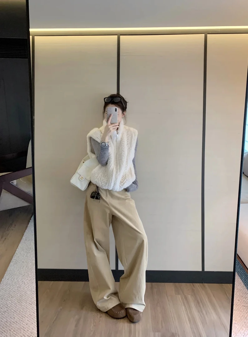 2025秋季新款高级感时尚气质马甲外套长袖T恤上衣配休闲裤套装女