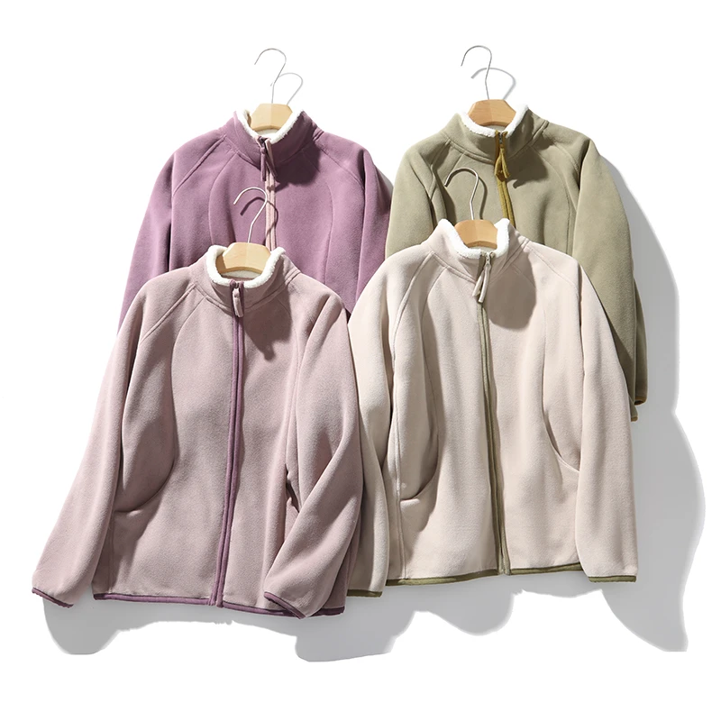 【暖呼呼】百搭显瘦防风保暖加绒加厚小立领减龄拉链外套D7474#8583