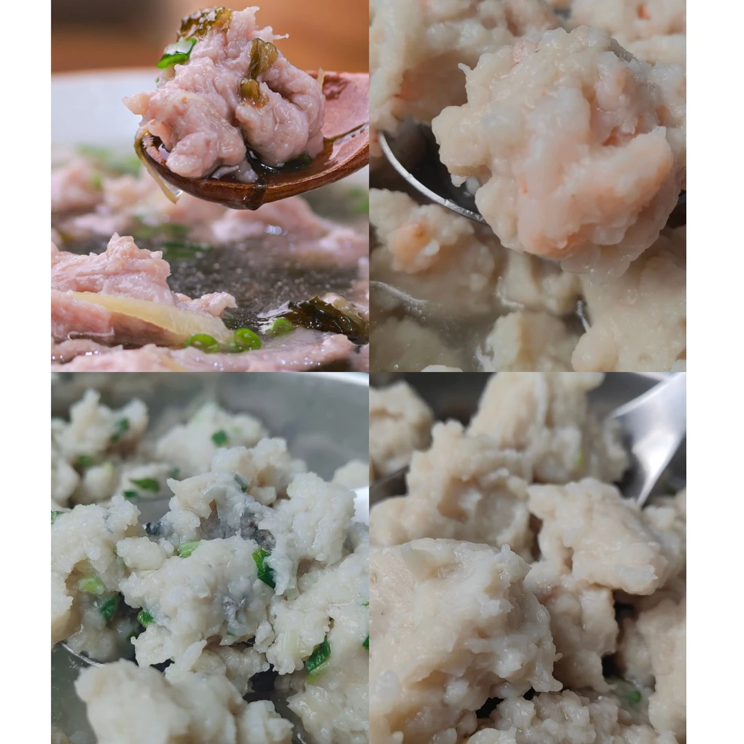 美娜子猪肉羹250g*2 马鲛鱼羹250g*2 虾仁羹250g*1墨鱼羹250g*1