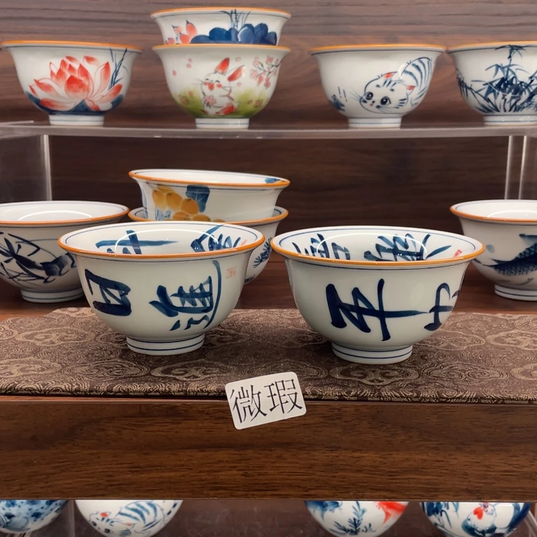 微瑕釉下彩纯手绘