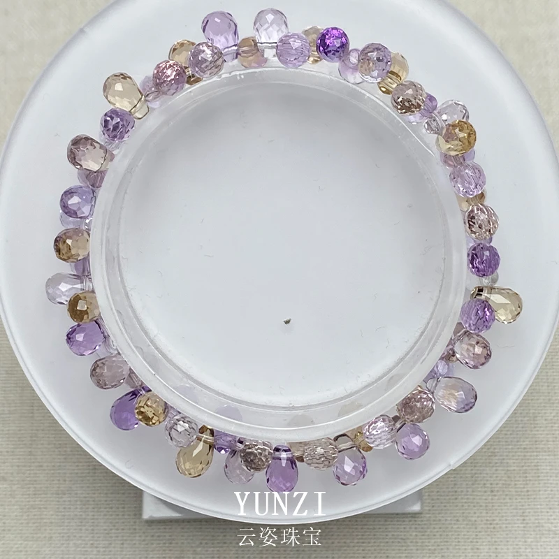 葡萄切面紫水拼接黄水晶设计款水晶手串 尺寸可选 产品多样性发一