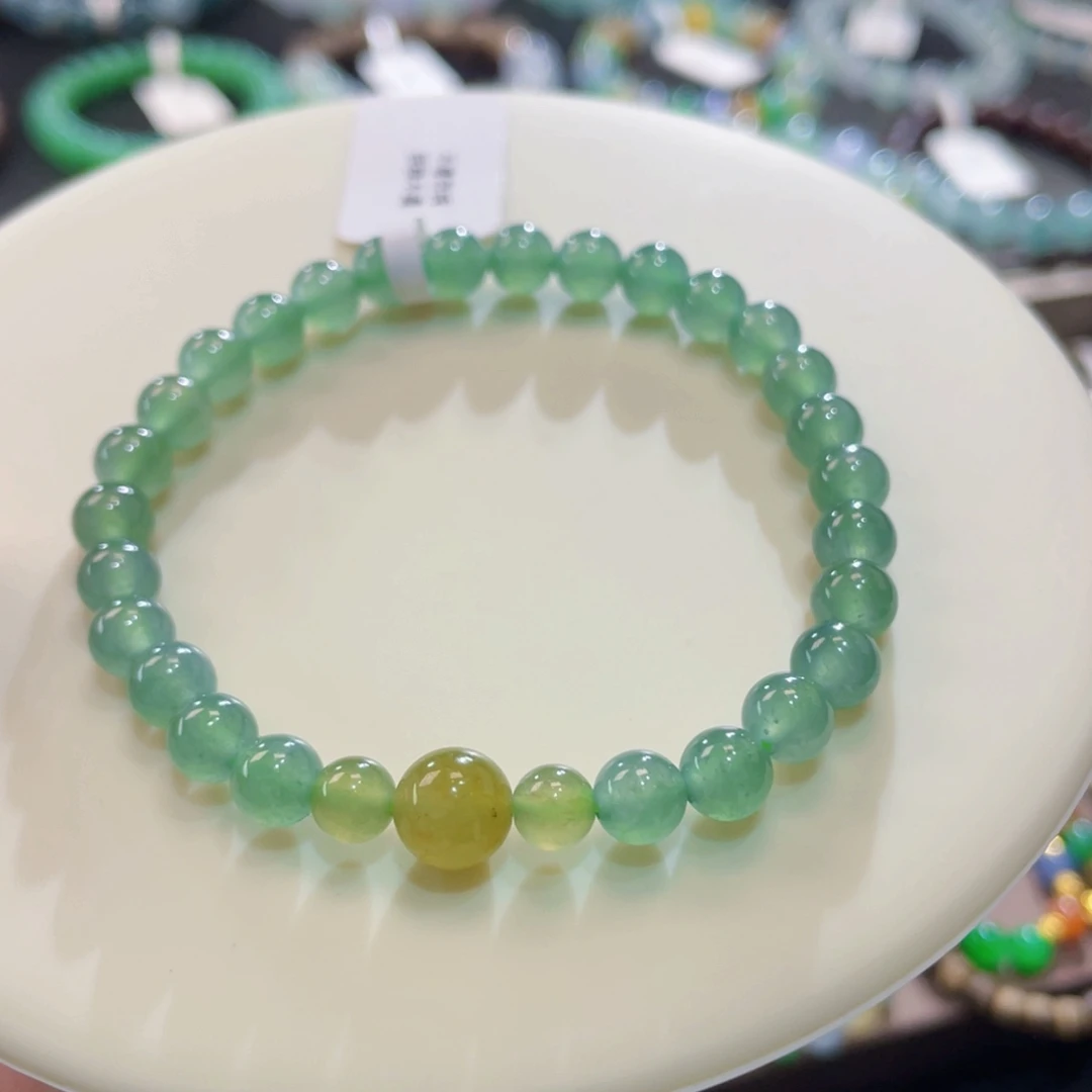 未镶嵌手链翡翠卡6.1冰绿放漏