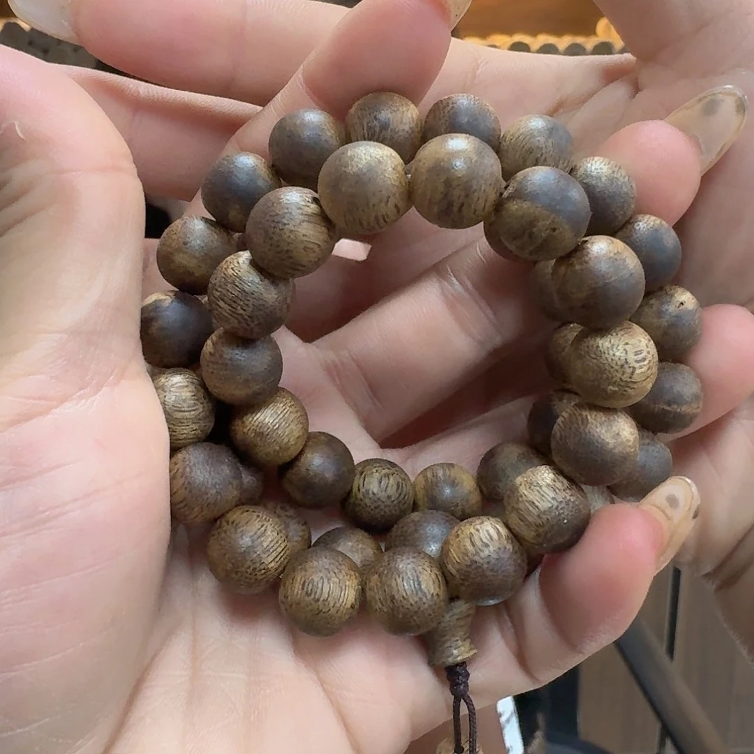 沉香手串绿奇楠沉香手串 1.0圆珠双圈20克多样性发一条