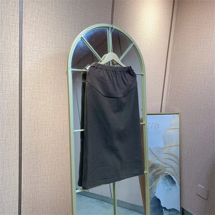 AA056棕色孕妇呢料半身裙  M90-120L130XL140XXL150