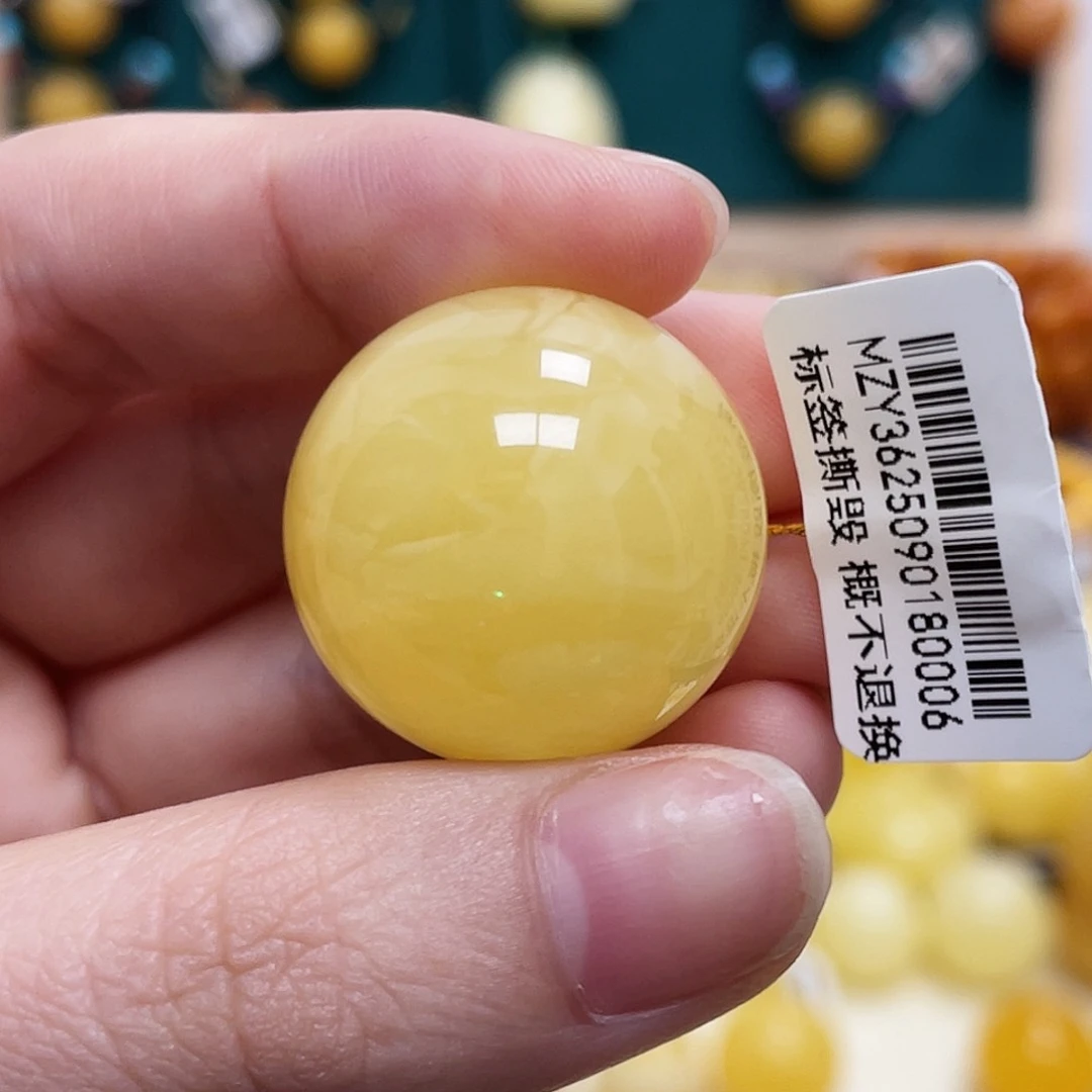 蜜蜡未镶嵌珠宝奇石24.7mm妖花圆珠