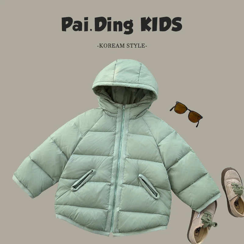 【迪哥】冬装儿童纯色宽松连帽加厚保暖羽绒服YY9239-QQQQ