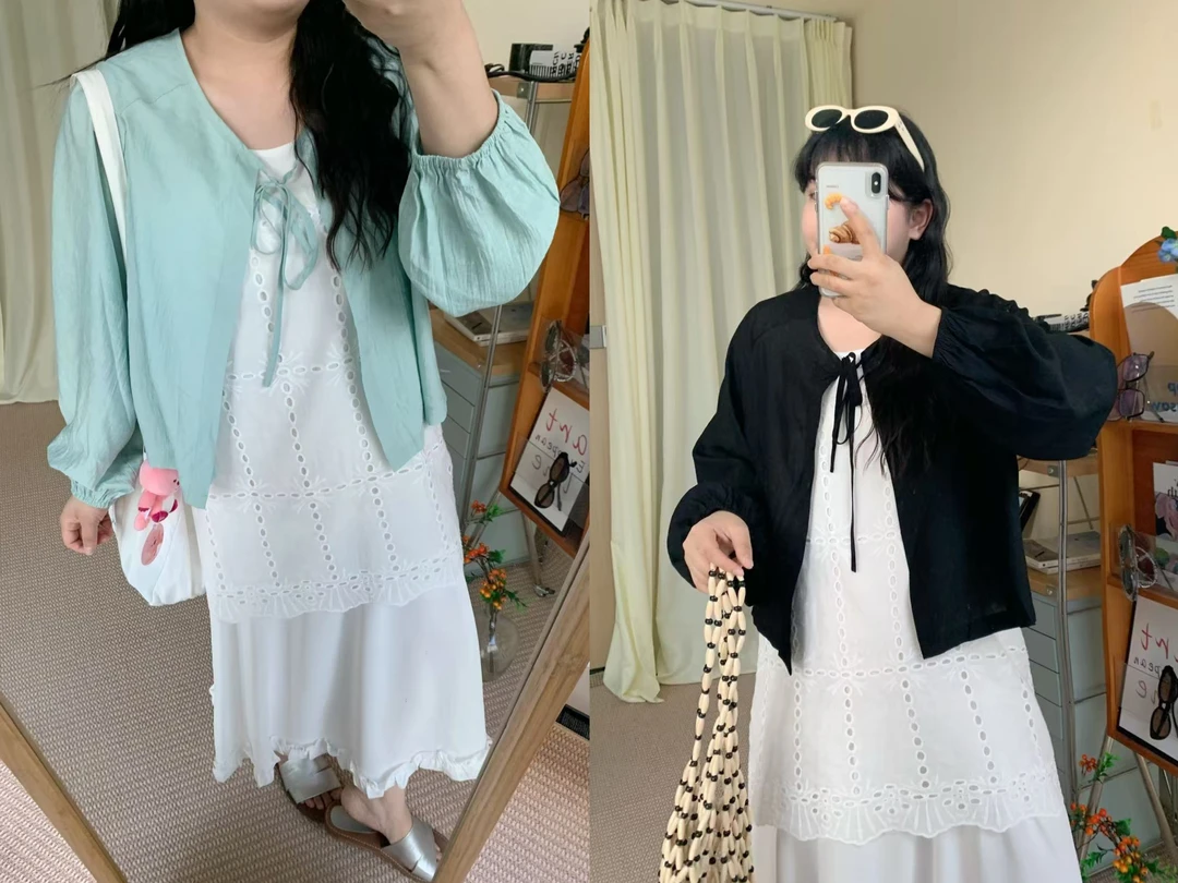 【鱼白专属-】-运补-6-韩系纯色简约百搭开衫外套 1383