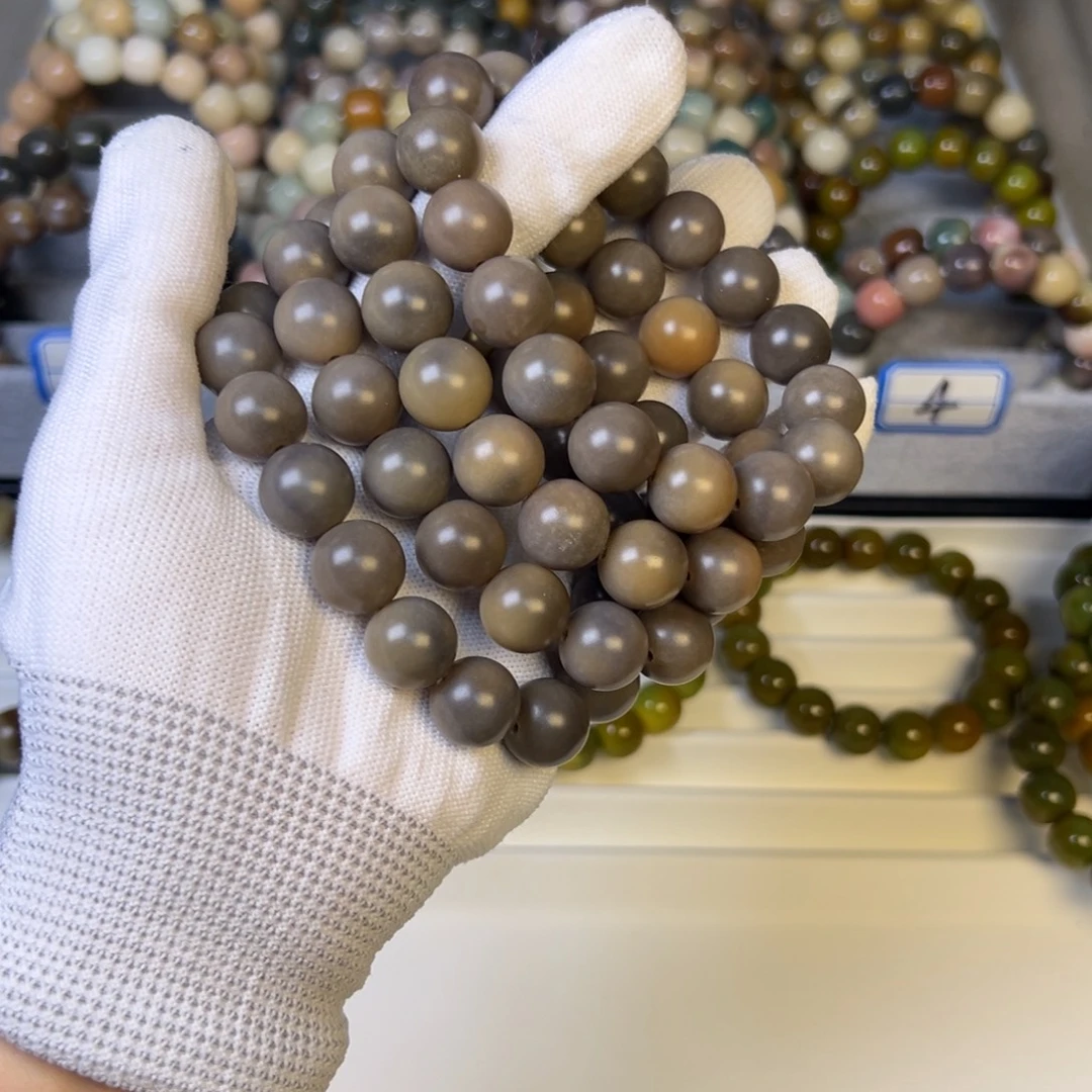 手串菩提根/象牙果干磨老料圆珠卡14  随机