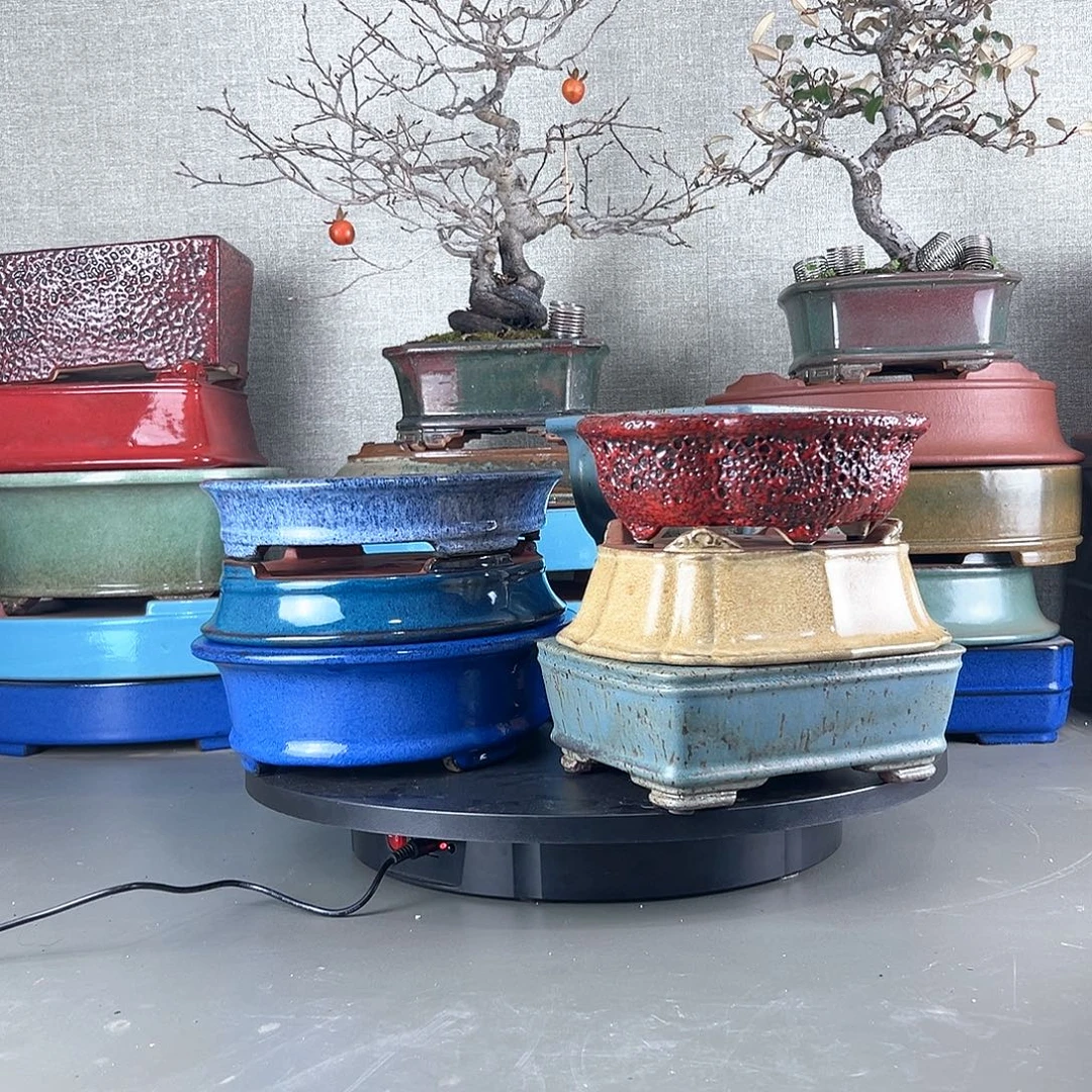 云***人高温紫砂釉盆三只