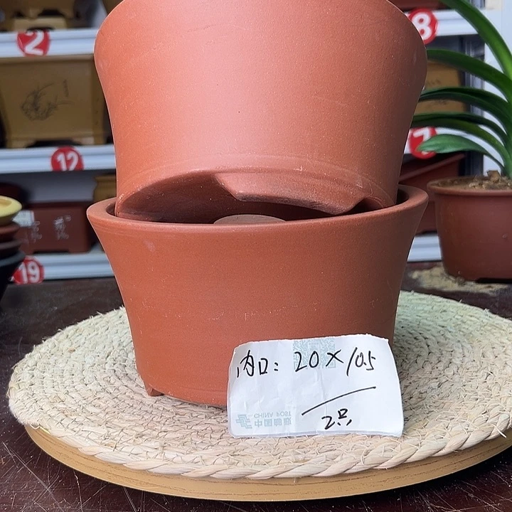 紫砂花盆蛇年大吉