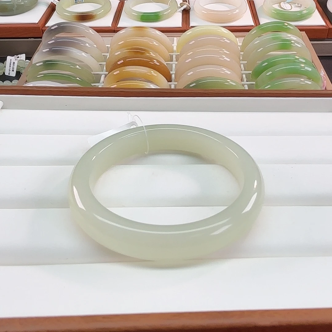 和田玉未镶嵌手镯56冰浅晴