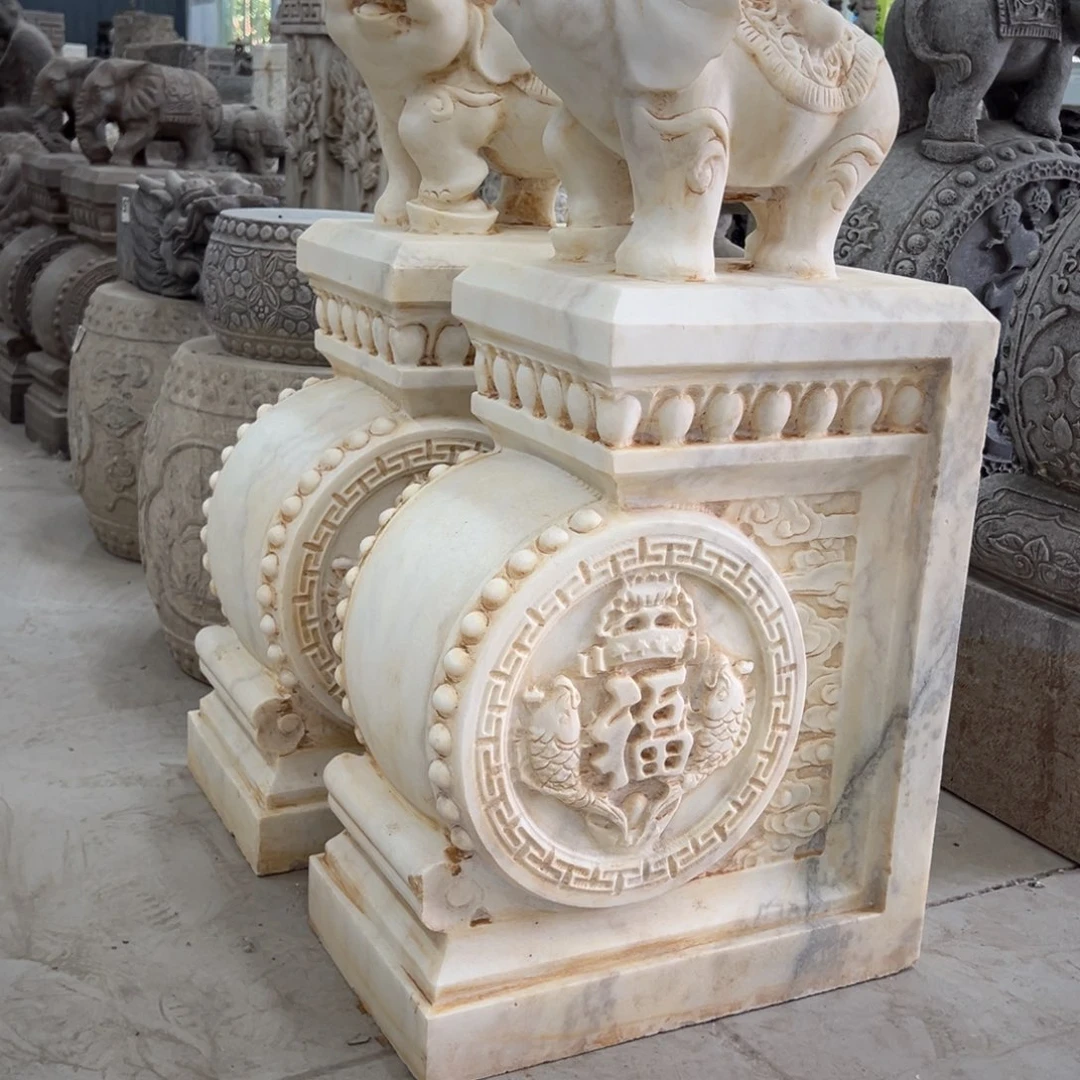 天**安汉白玉门墩 不包邮