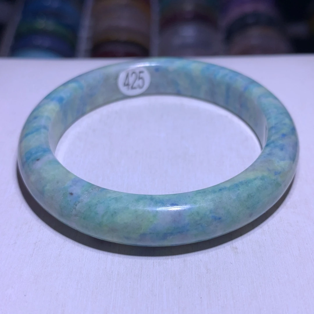 水晶手镯银S925镶嵌方纳石55.9圈425