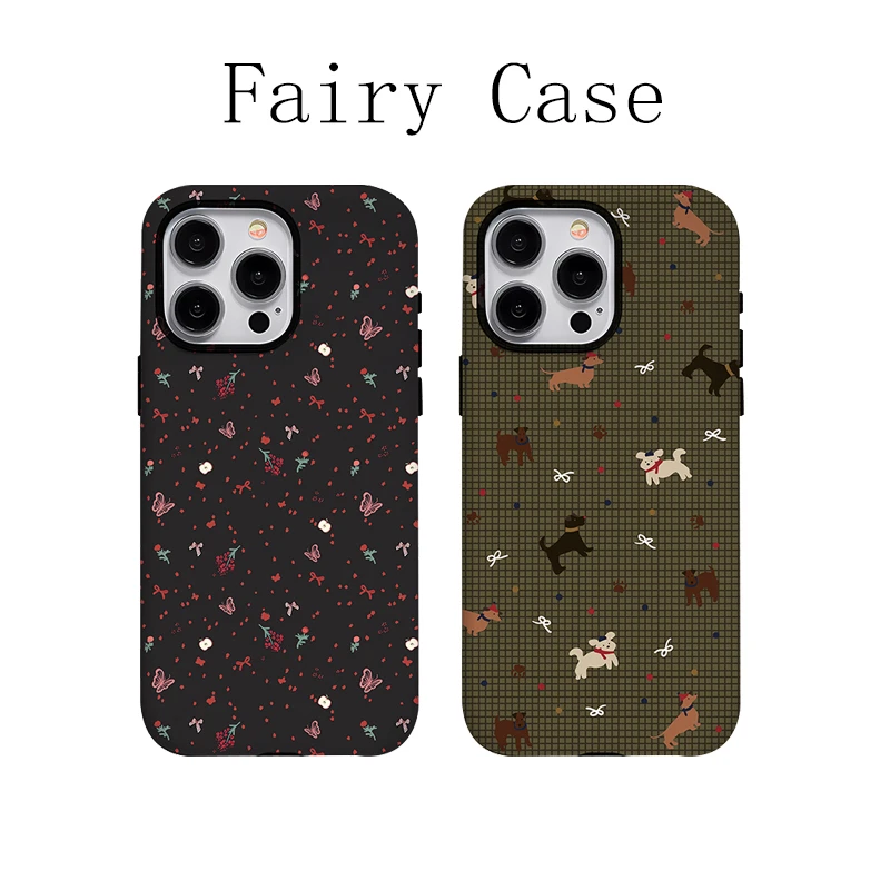 碎花蝴蝶适用苹果iphone16韩菲可爱15/14/13/12防摔全包手机壳