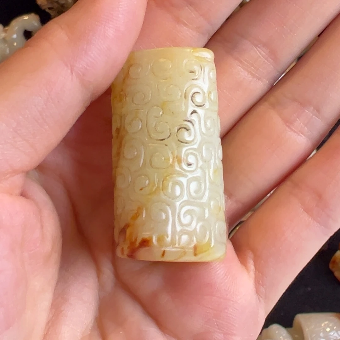 和田玉未镶嵌挂件墨*