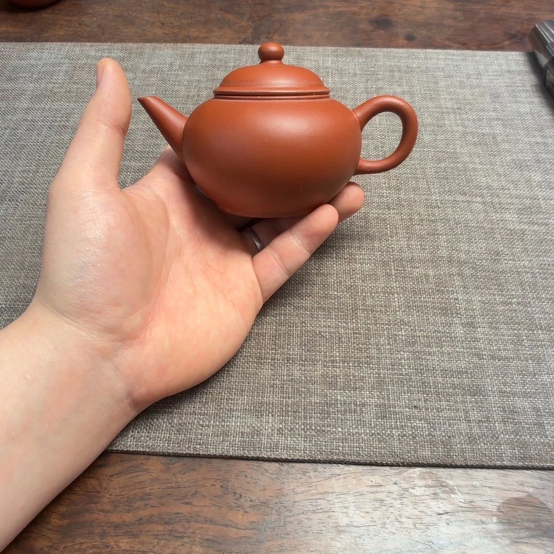 紫砂茶壶70末80初红泥水平壶