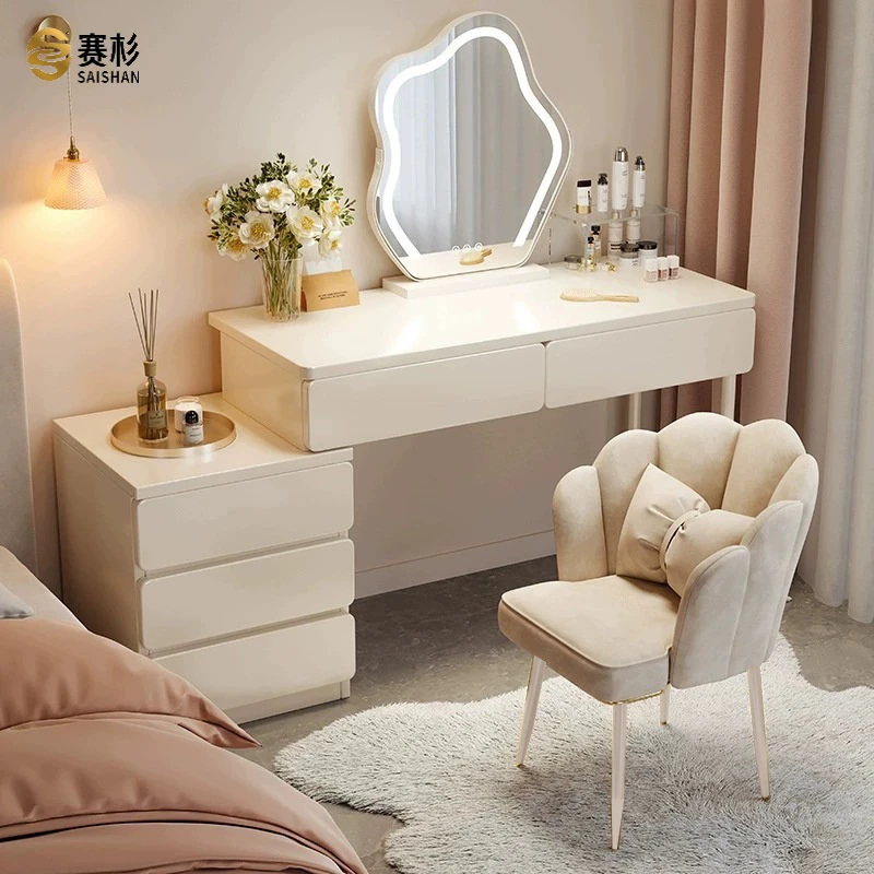 梳妆台卧室简约现代2024新款轻奢化妆桌子床头柜化妆台一体化妆柜