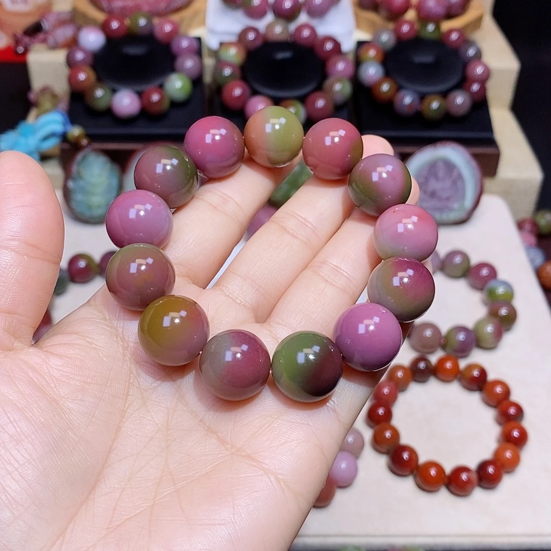 水***头玛瑙/玉髓未镶嵌盐源玛瑙毕业西瓜炫彩单圈