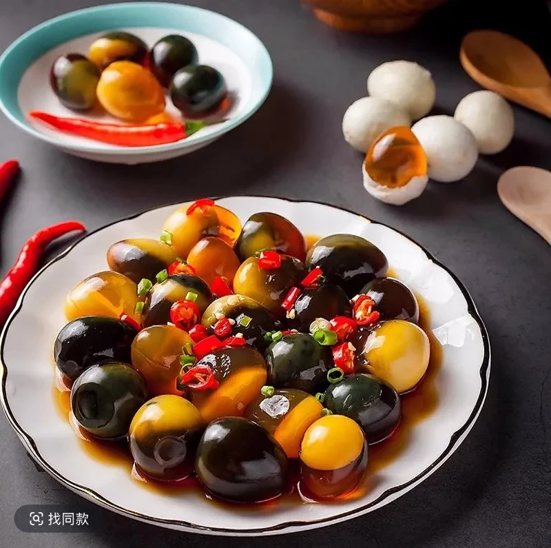 江西特产小皮蛋鹌鹑蛋变蛋无铅工艺鹌鹑蛋松花蛋特产皮蛋鸟蛋溏心