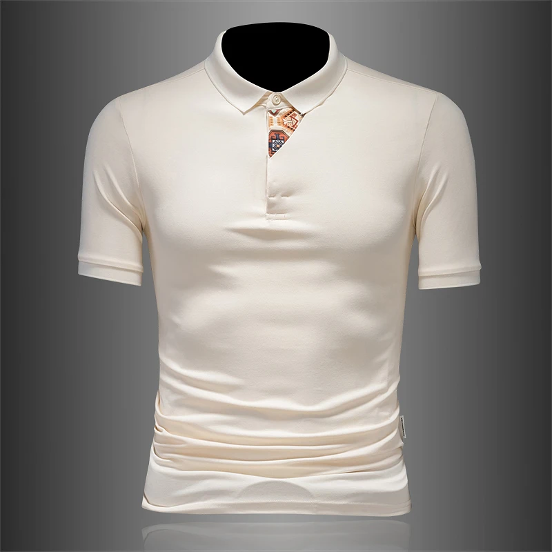 欧洲站短袖t恤夏季Polo衫男士商务休闲潮牌翻领半袖透气薄款上衣