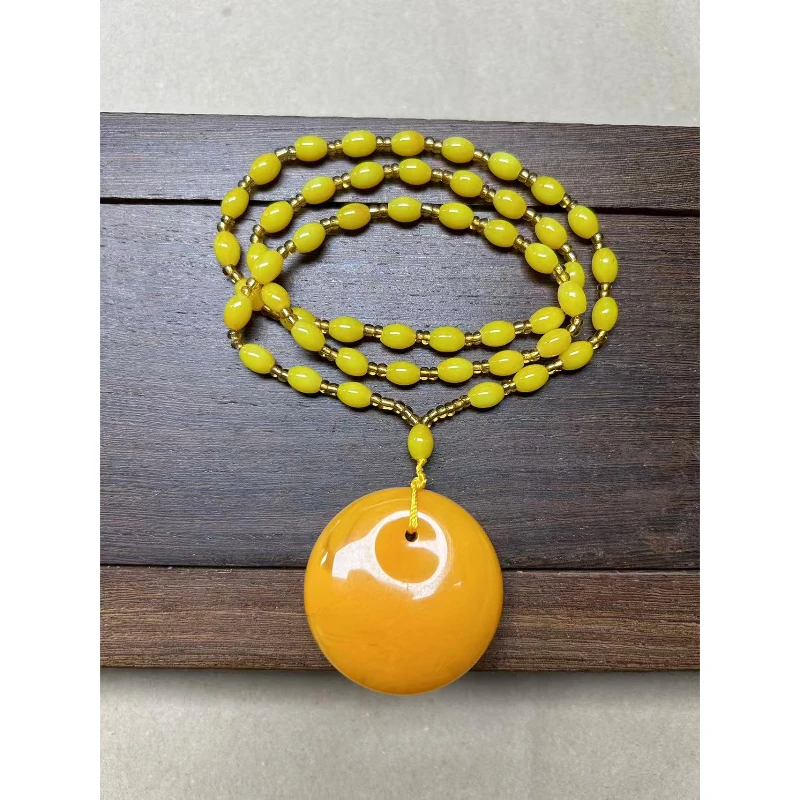 MJW0345 黄色菩提根吊坠