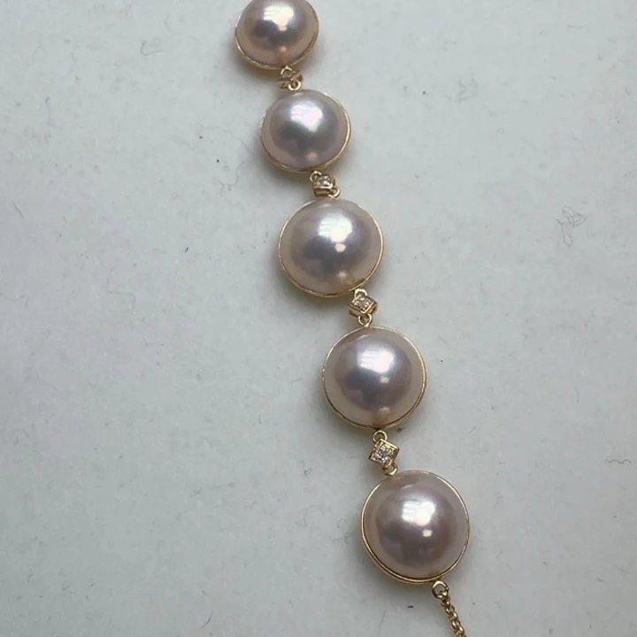 拼合珍珠（马贝珠）手绳18K金镶嵌